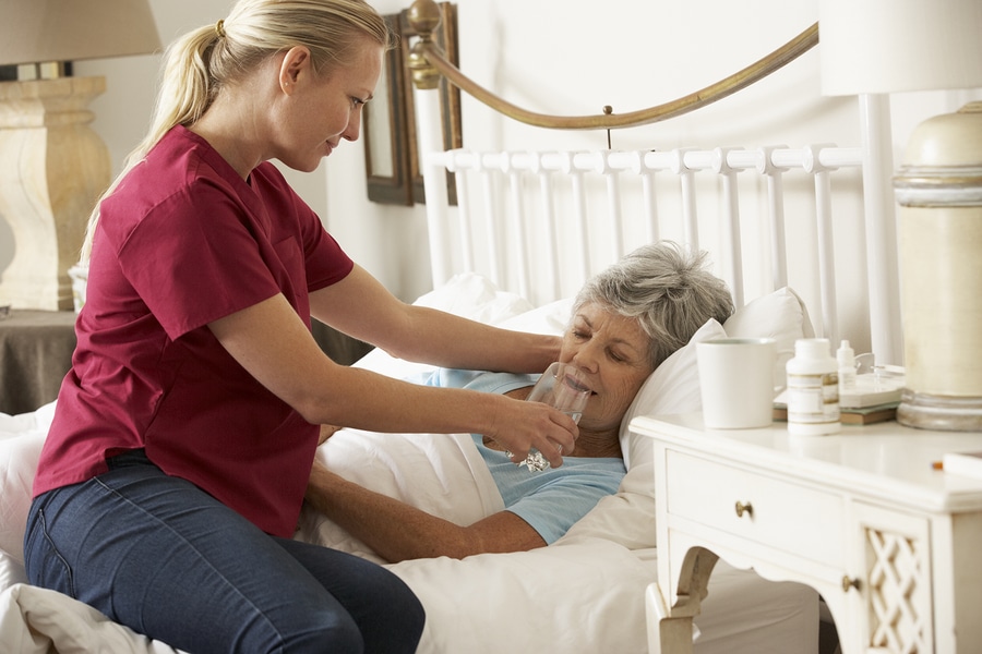 Home care providers help aging seniors stay hydrated and nourished.